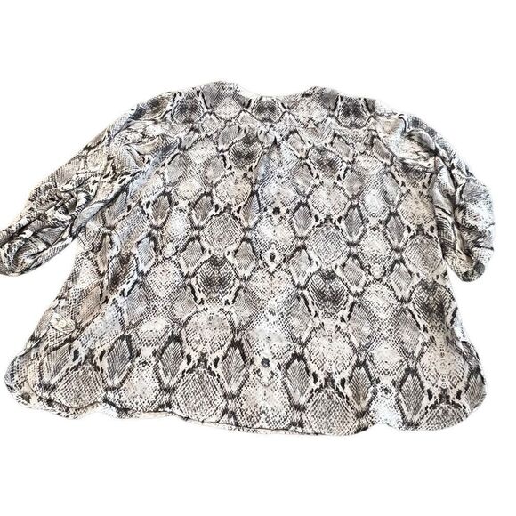 Apt. 9 Animal Print Snakeskin Pattern Sheer Popover Roll Tab Sleeves size 2X - Picture 4 of 10